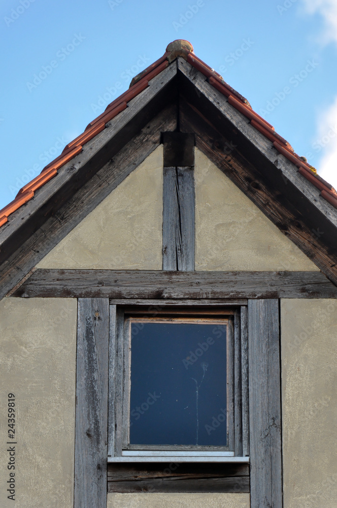 Shot of the gable of an half-timbered house