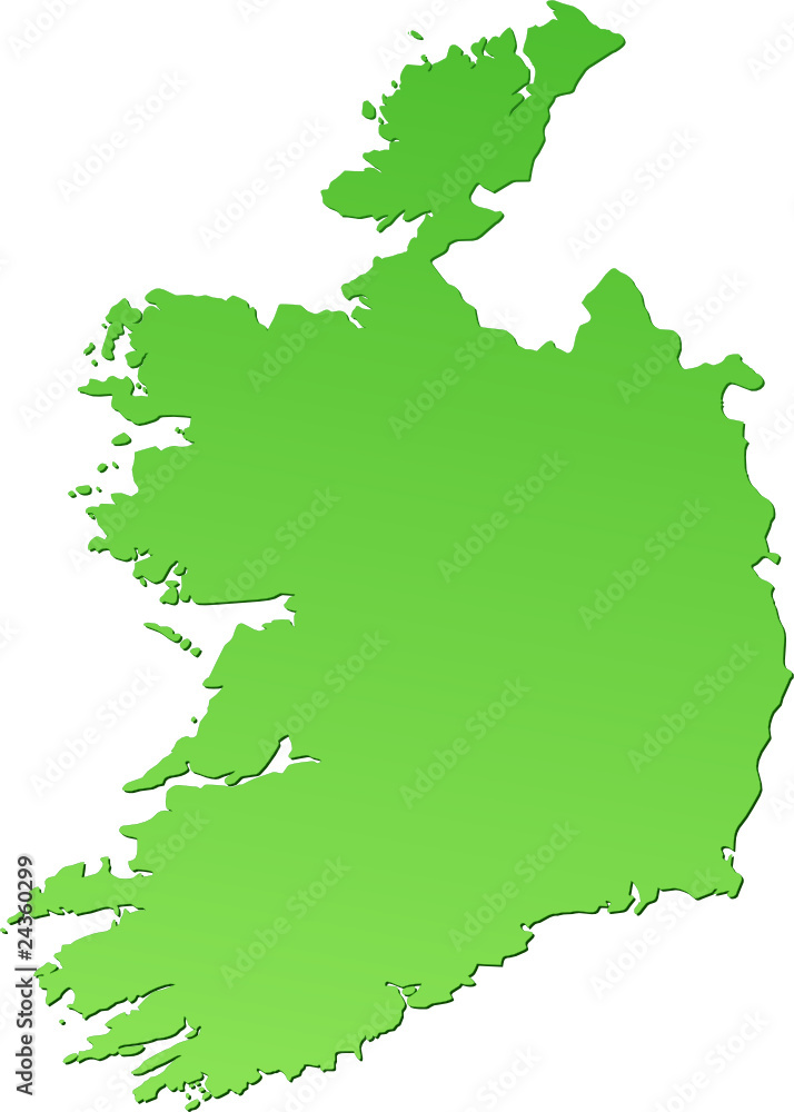 Carte de l'Irlande verte (détouré)