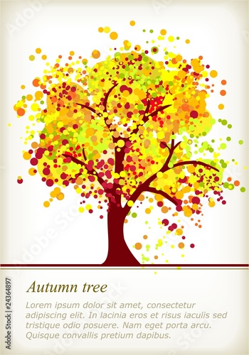 Colorful autumn tree with space for your text