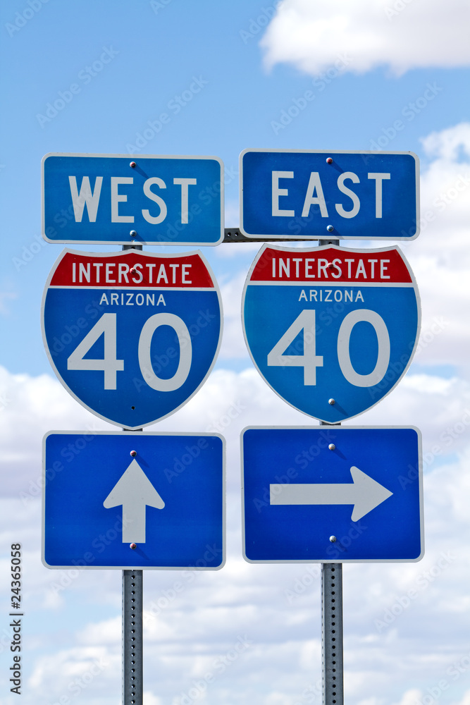 Interstate 40 highway sign in Arizona Stock-Foto | Adobe Stock
