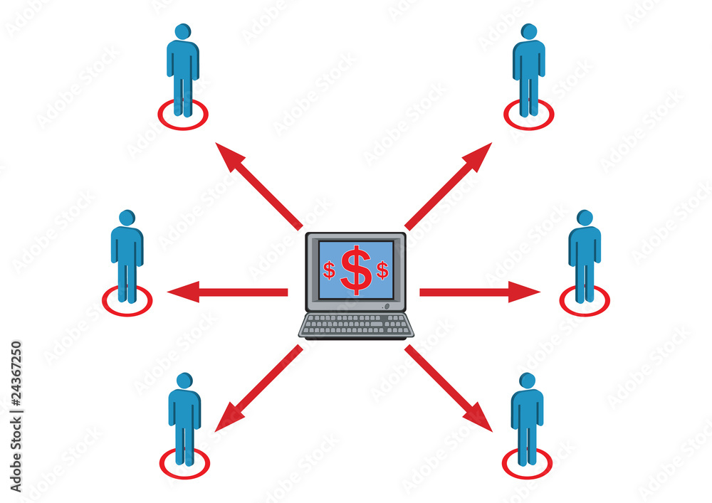 Wealth Distribution to Staff Illustration in Vector Wealth Distribution to Staff Illustration in Vector