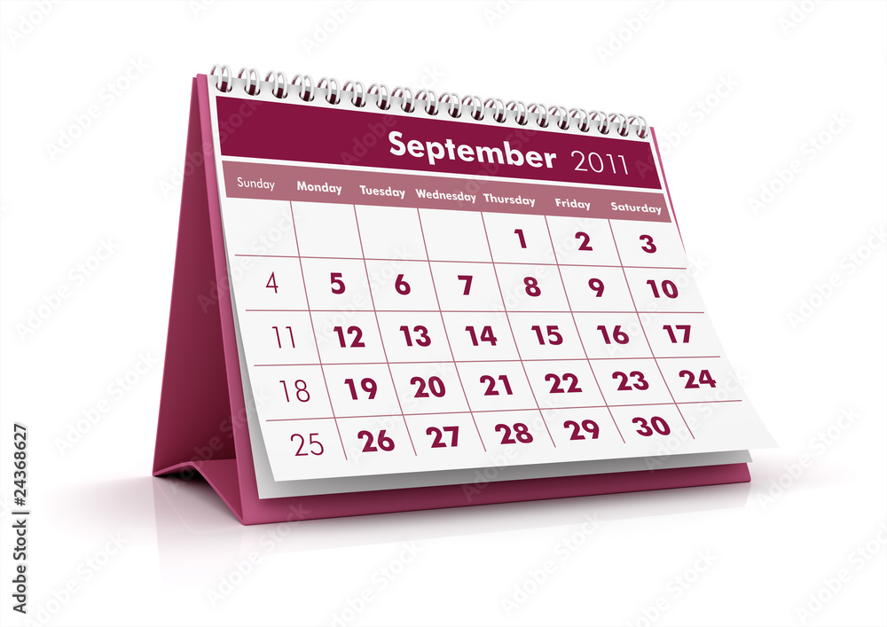 2011 calendar. September Stock Illustration | Adobe Stock
