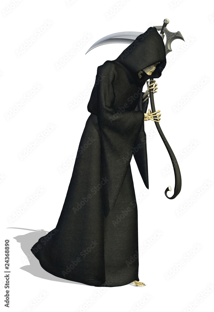 The Grim Reaper - Harbinger of Death - 3D render Stock Illustration