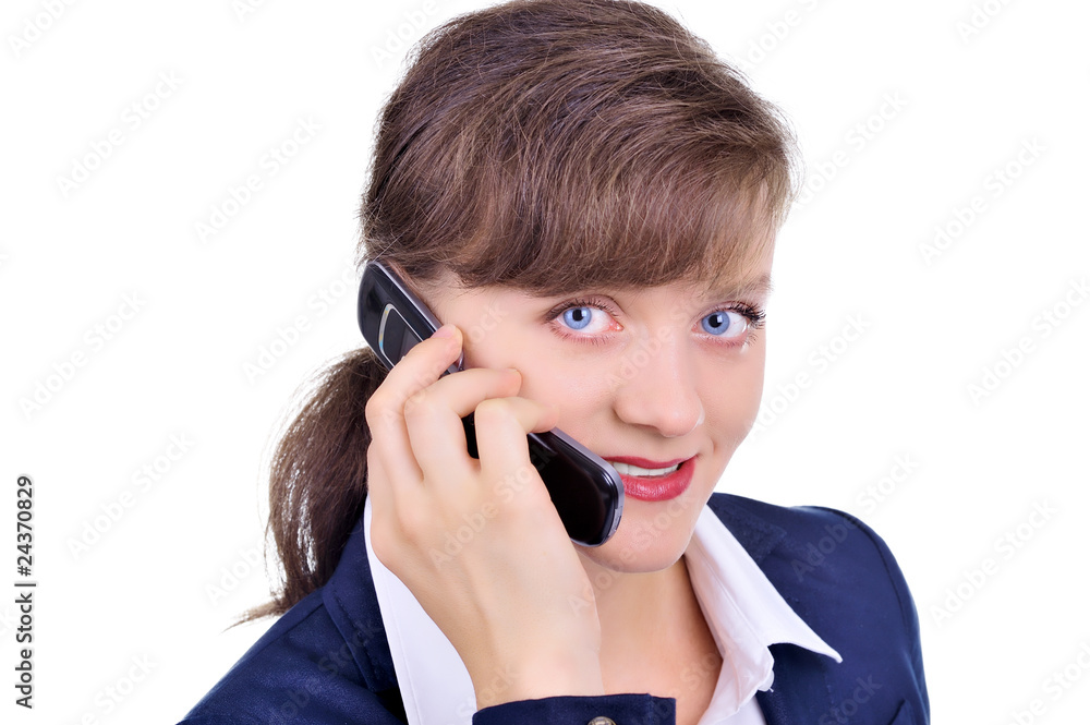 Attractive businesswoman with cellphone Attractive businesswoman with cellphone