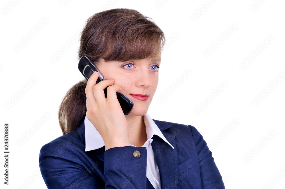 Attractive businesswoman with cellphone Attractive businesswoman with cellphone