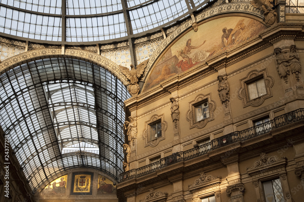 Detail in Vittorio Emanuele II Shopping Gallery in Milan, Italy