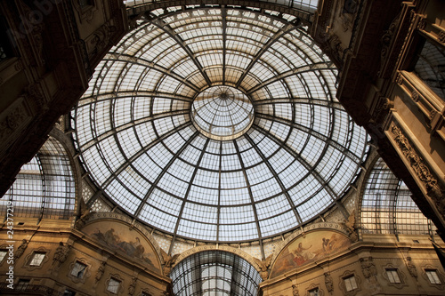 Dome of Vittorio Emanuele II Shopping Gallery in Milan  Italy