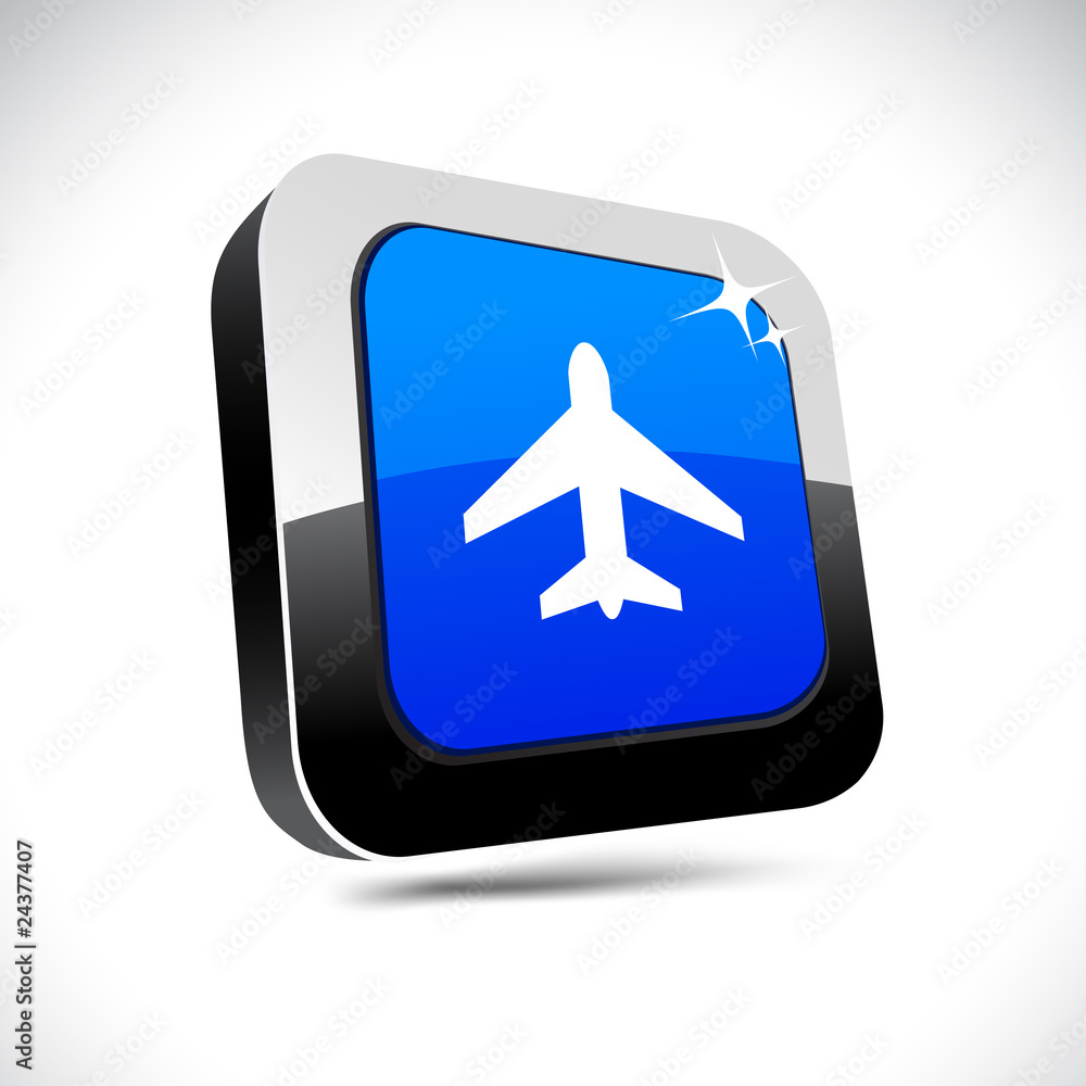 Aircraft 3d square button. Aircraft 3d square button.