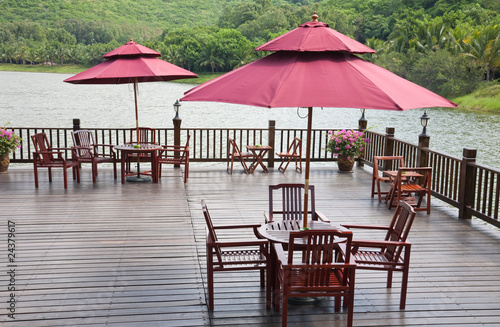 patio by the lakeside