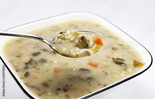 Fotografija Bowl of Italian Wedding Meatball Soup