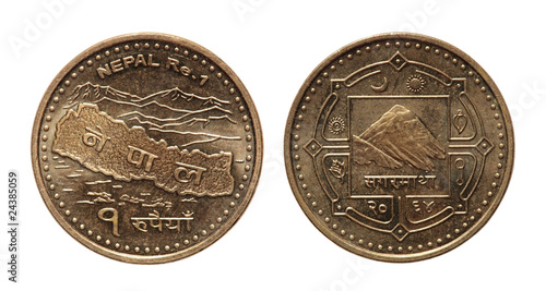 Nepalese one Rupee coin