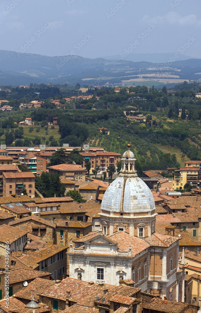 View of the rooftops in Siena,Italy