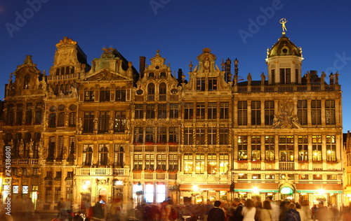 Grote Markt in Brussel at twillight with wonderful illumination