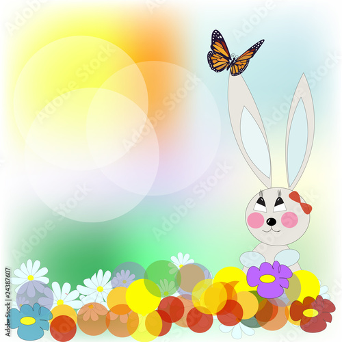 Rabbit with the butterfly