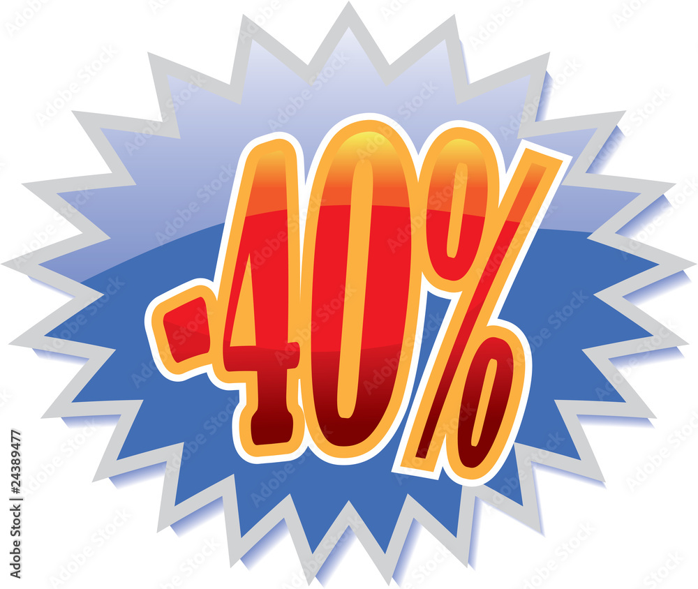 40% discount label 40% discount label