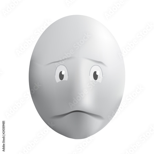 visage 3d triste