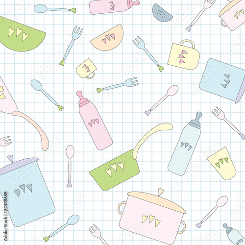 Seamless wallpaper with kid's stuff
