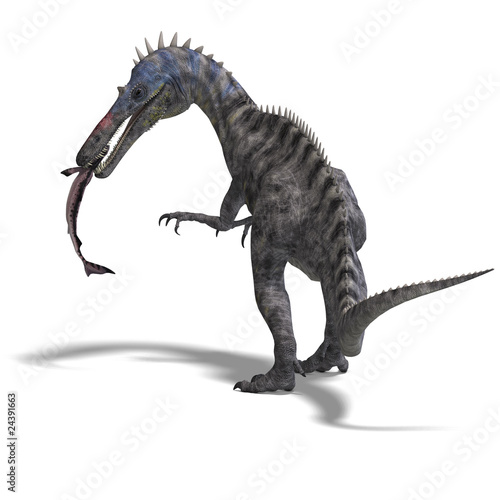 Dinosaur Suchominus. 3D rendering with clipping path and shadow