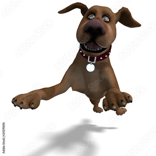 the cute and funny toon dog is a bit silly. 3D rendering with cl photo
