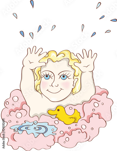 A baby in a bathtub