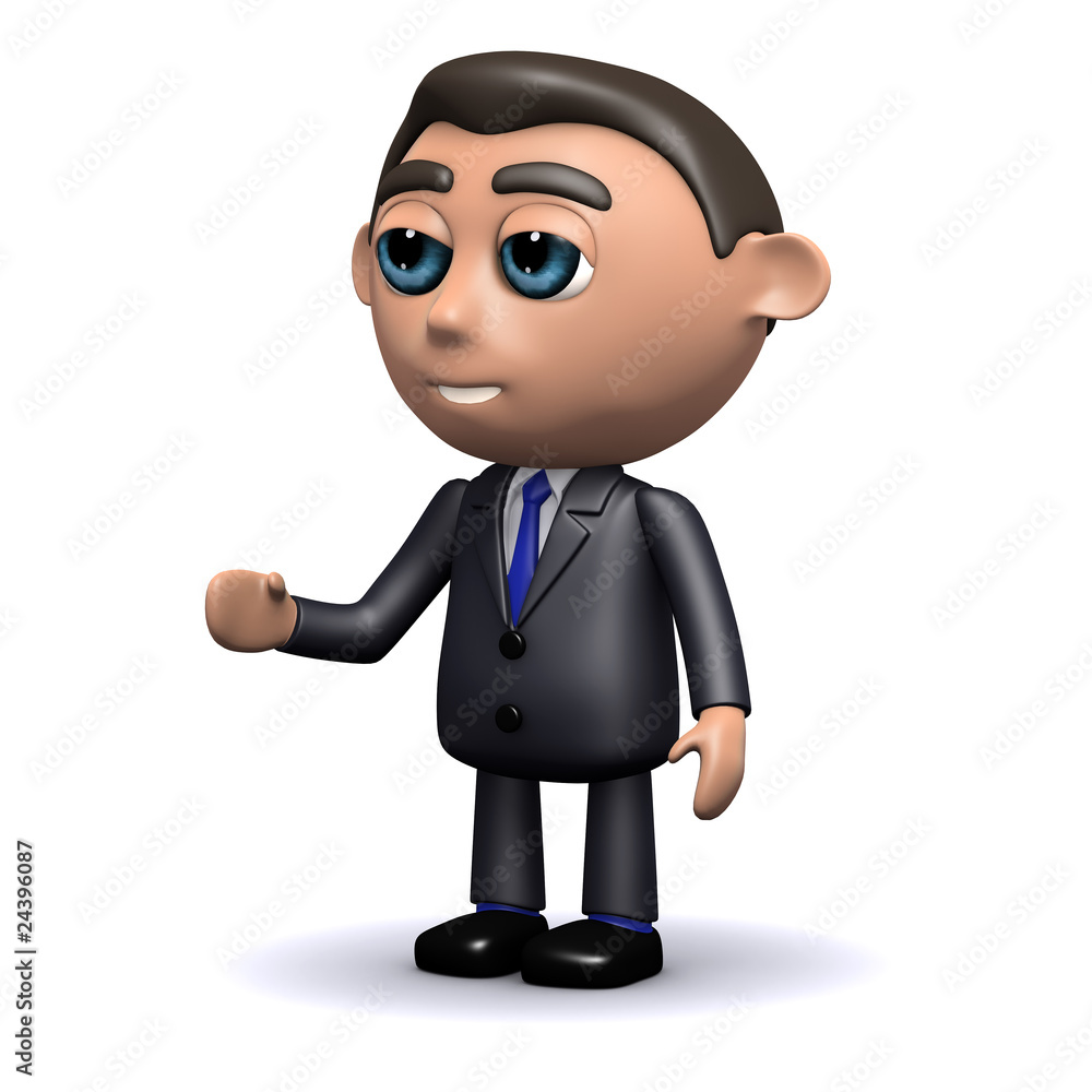 3d Businessman would like to shake your hand 3d Businessman would like to shake your hand