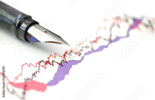 Stock chart and pen