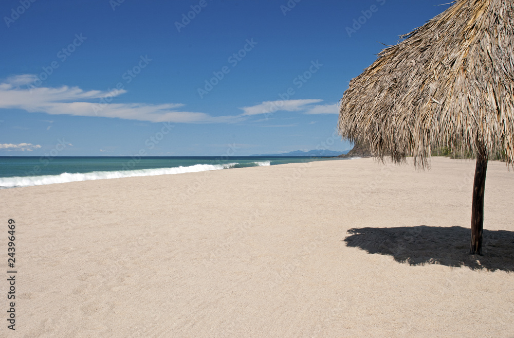 Ocean, beach, sand and palapa Ocean, beach, sand and palapa
