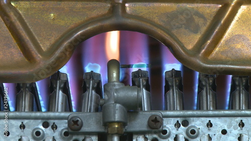 Gas boiler heater burning