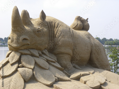 Sandskulptur Nashorn