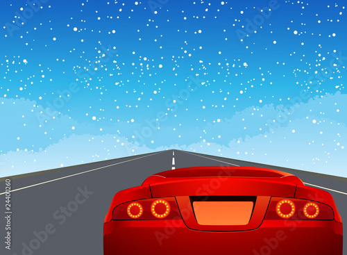 Sport car on the road