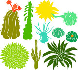 Set of a cactus silhouettes A