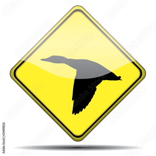 Señal pato volando