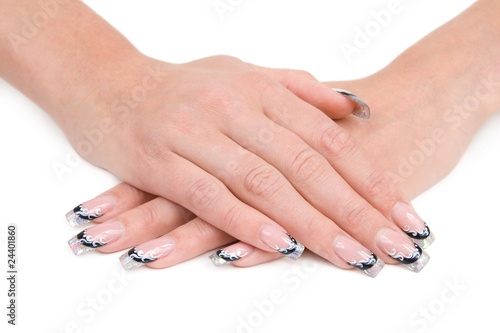 Women's hands with a nice manicure.