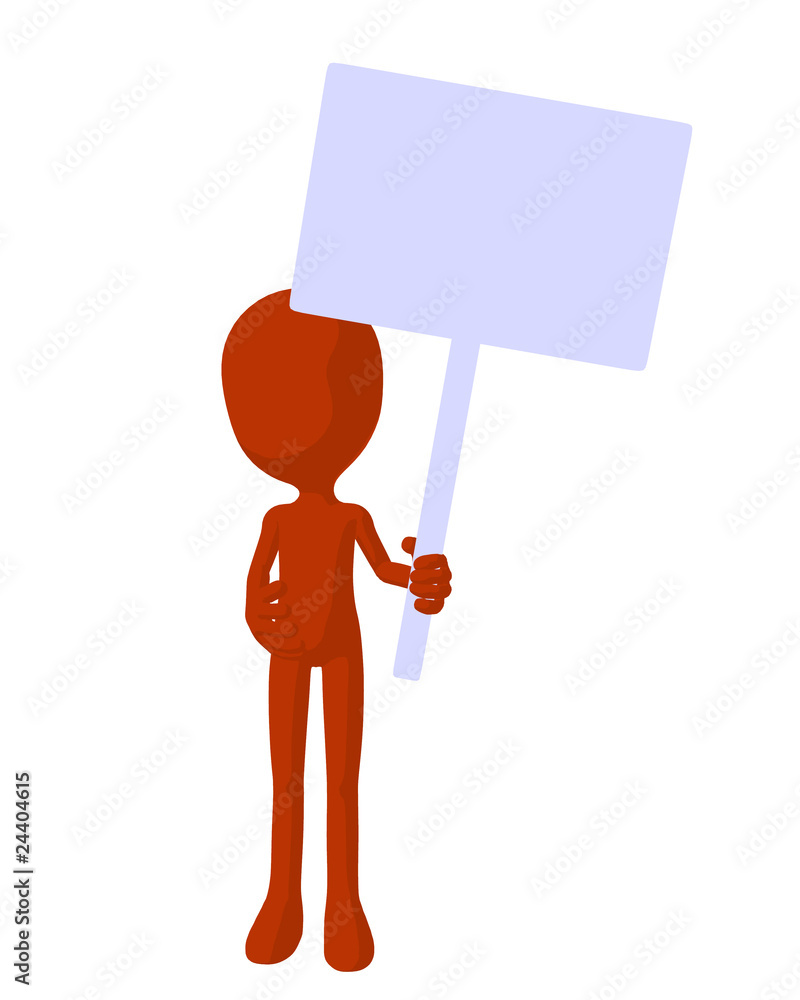 Cute Orange Silhouette Guy Holding A Blank Sign Cute Orange Silhouette Guy Holding A Blank Sign