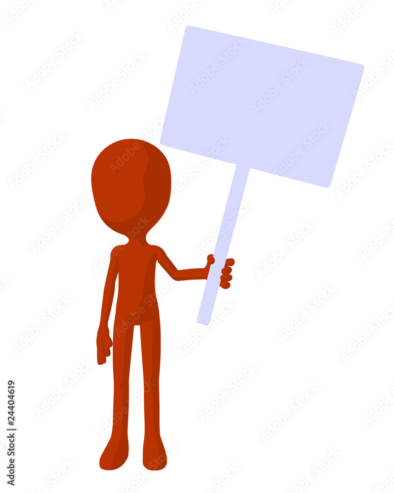 Cute Orange Silhouette Guy Holding A Blank Sign Cute Orange Silhouette Guy Holding A Blank Sign