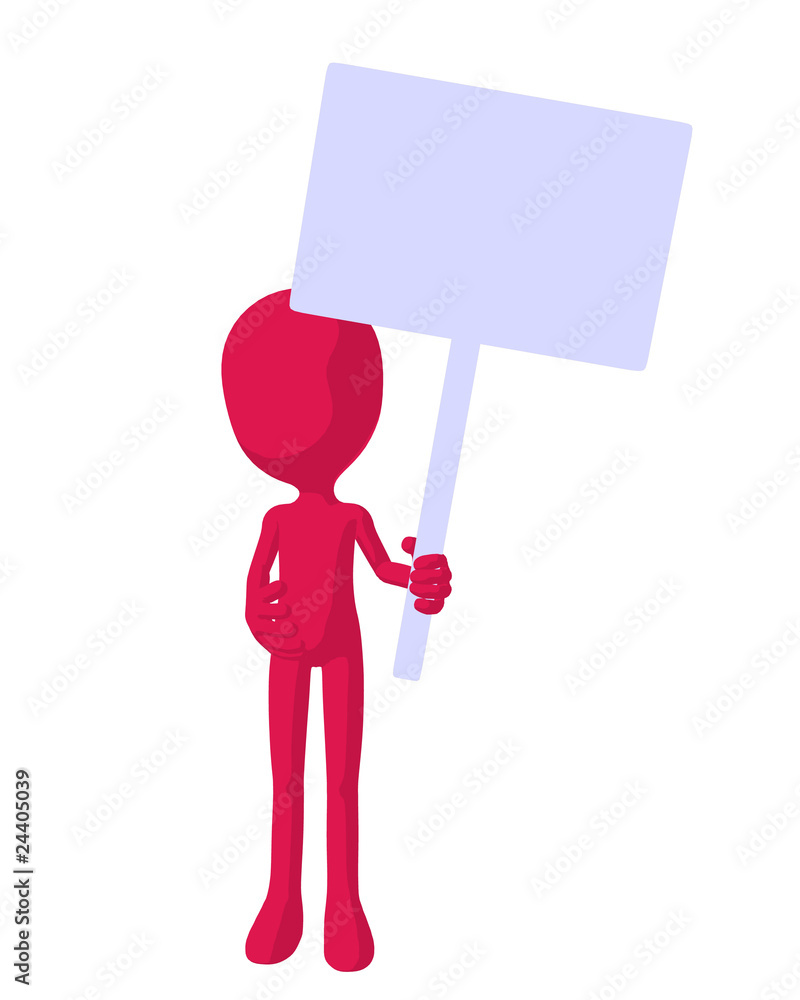 Cute Pink Silhouette Guy Holding a Blank Business Card Cute Pink Silhouette Guy Holding a Blank Business Card