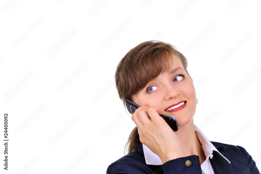 Attractive businesswoman with cellphone Attractive businesswoman with cellphone