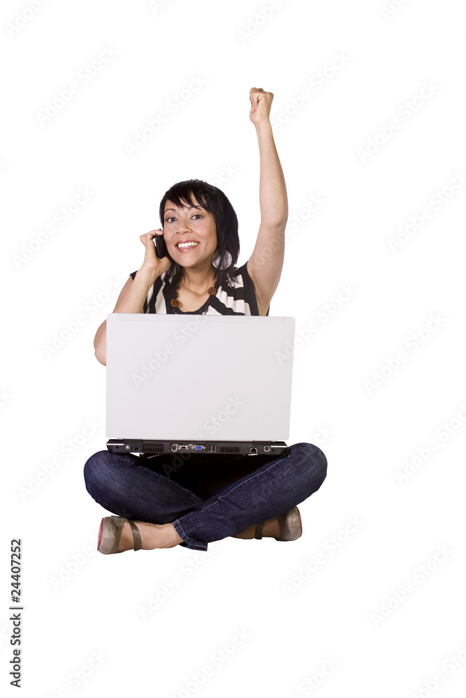 Beautiful Girl Working on Her Laptop Beautiful Girl Working on Her Laptop