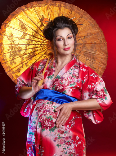 Beautiful pregnant geisha
