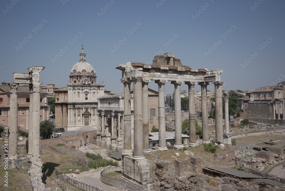 Roma, il Foro e il Tempio di Saturno