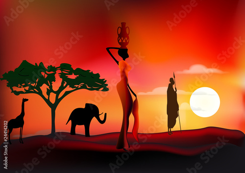 scène de vie africaine
