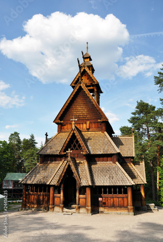 A wooden norwegian church