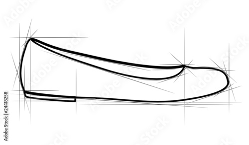 Sketch of women shoe. Vector-Illustration