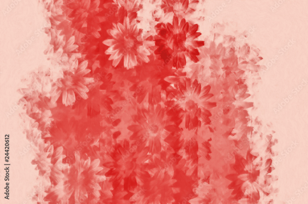 Daisies grunge floral pattern. Digital illustration.