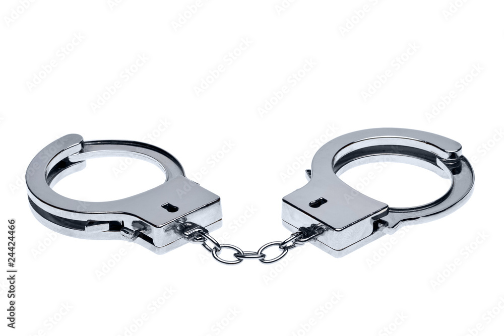 Handcuffs isolated on white Handcuffs isolated on white
