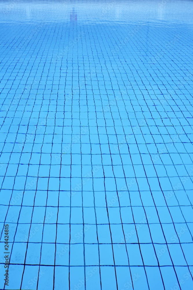 Obraz premium blue tiles pool vertical perspective