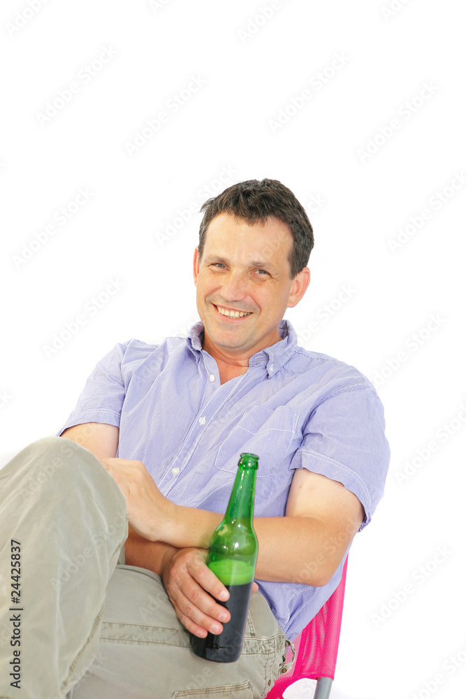 man rest with beer man rest with beer