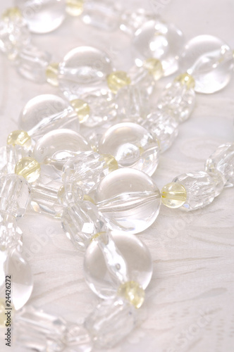 white beads Necklace isolated