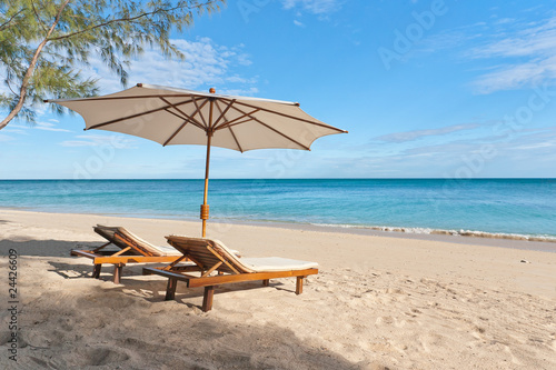 Deckchairs on the beach