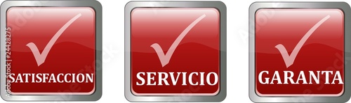 boutons satisfaccion, servicio et garanta